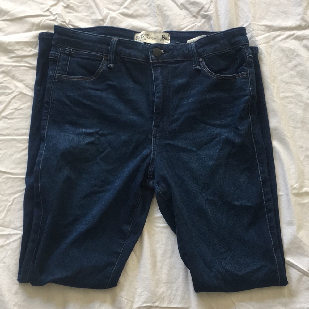 Abercrombie & Fitch dark blue ultra skinny jeans
